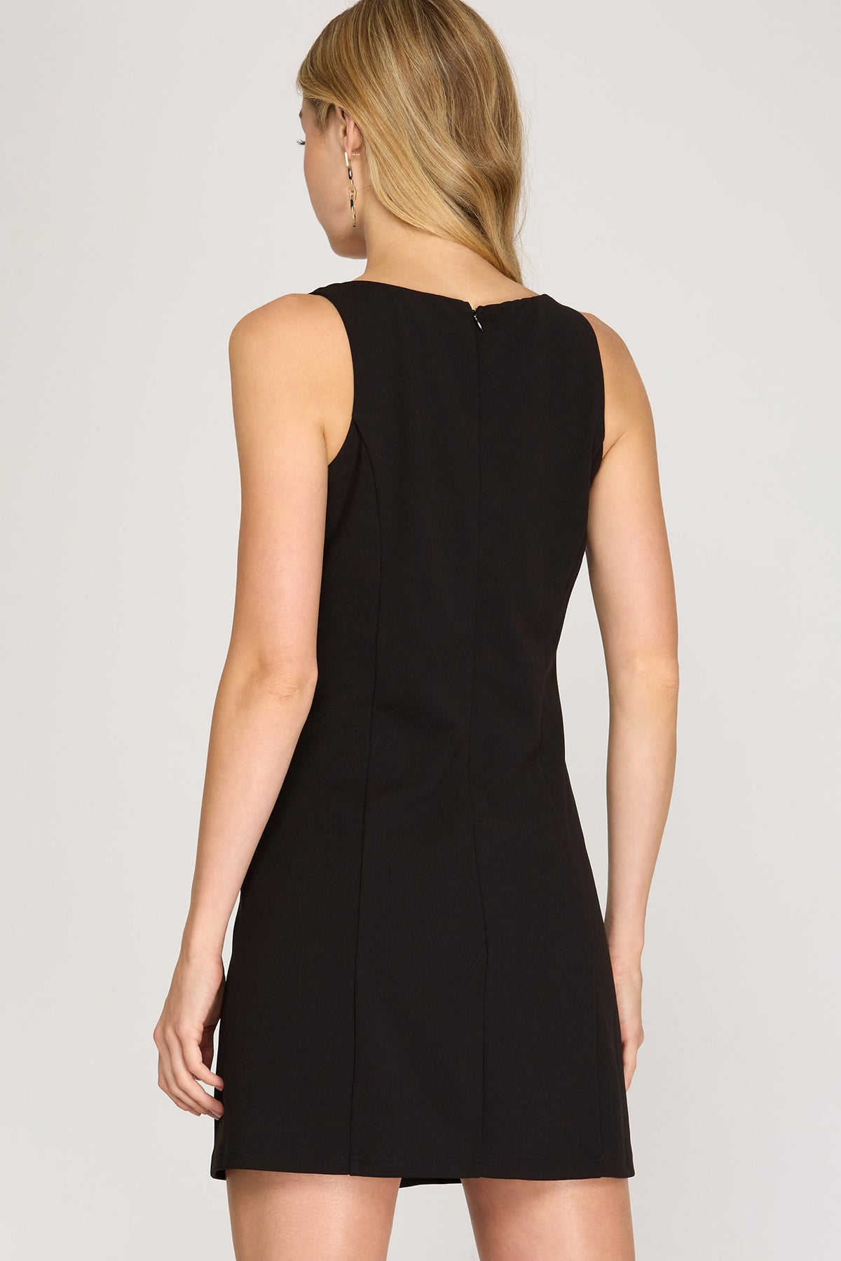 Black Sleeveless Mini Dress-Dresses-Branded Envy