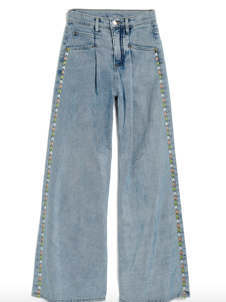 Shantel Wide Leg w/Embroidery Denim-tween-Branded Envy