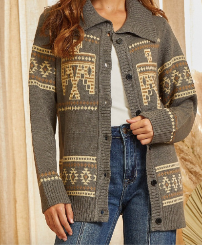 "Julia" Aztec Sweater-Sweater-Branded Envy