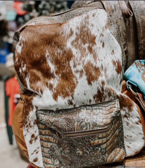 Cowhide Backpack-Bag and Purses-Branded Envy