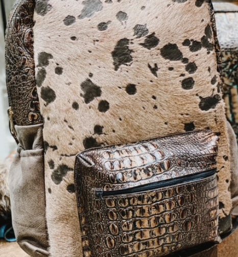 Cowhide Backpack-Bag and Purses-Branded Envy