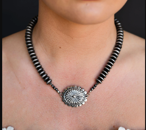 Disc Necklace W/Concho-Necklace-Branded Envy