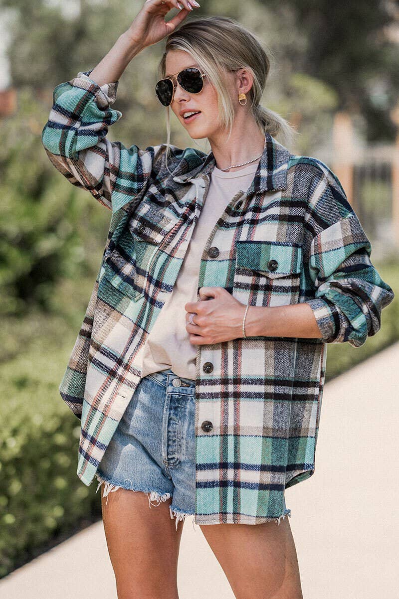 mint plaid shirt