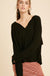 Whisper v neck knit top - Black-sweater-Branded Envy