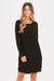 Black LS Pocket Dress-Dresses-Branded Envy