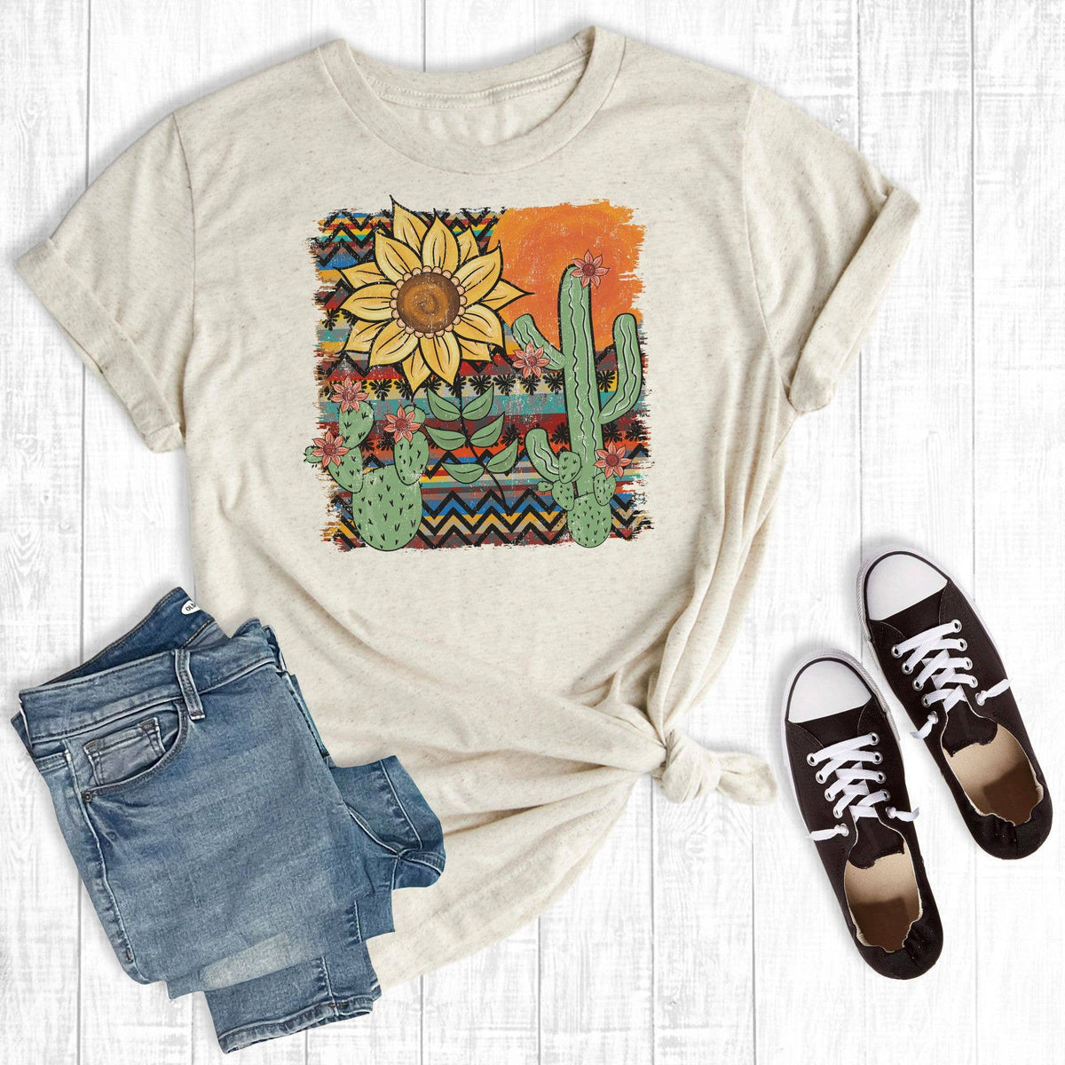 Sunflower Scene Graphic-Graphic Tee-Branded Envy