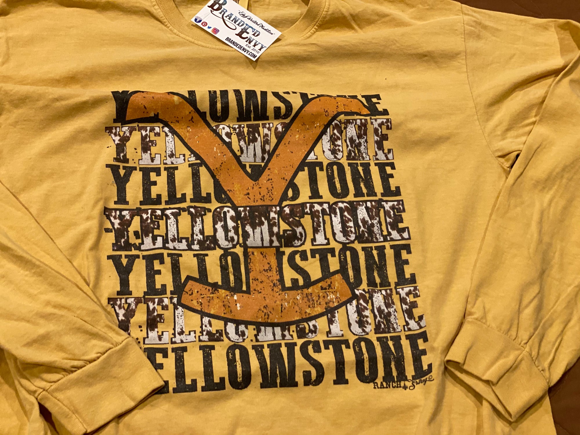 Yellowstone Cowhide Long Sleeve Graphic Tee-graphic tee-Branded Envy