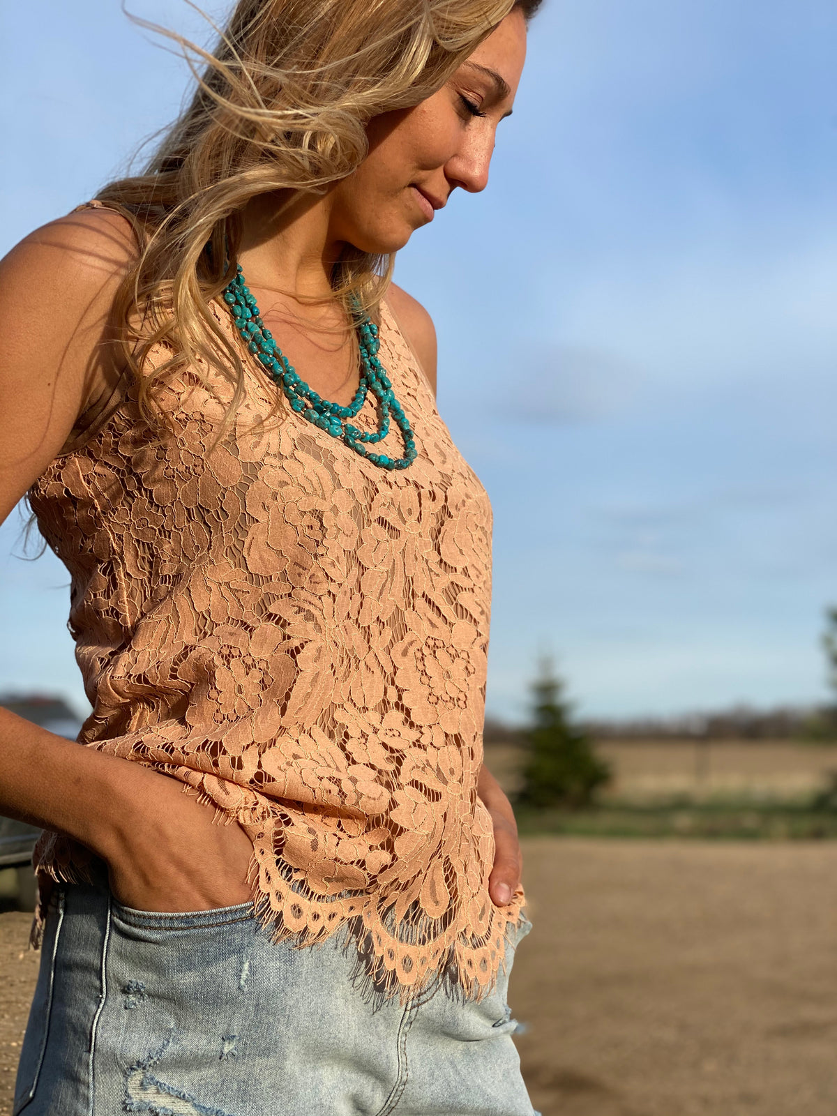 Tatum Taupe Lace Top-Fashion Top-Branded Envy