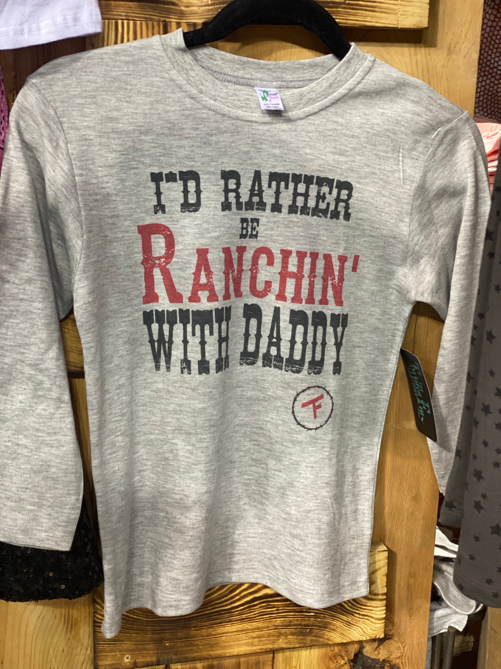 I'd Rather Be Ranchin' With Daddy L/S Youth Tee-graphic tee-Branded Envy