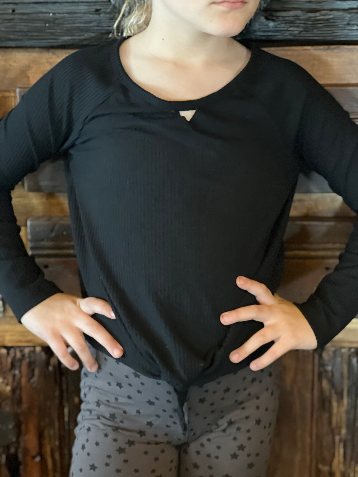 Tie Front Waffle Top-tween-Branded Envy