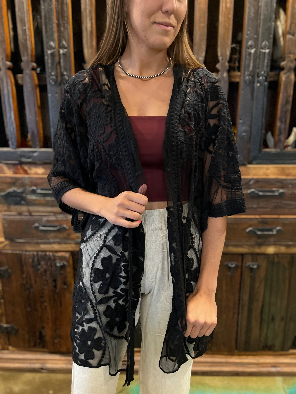 Meryl Floral Lace Kimono-Kimonos-Branded Envy