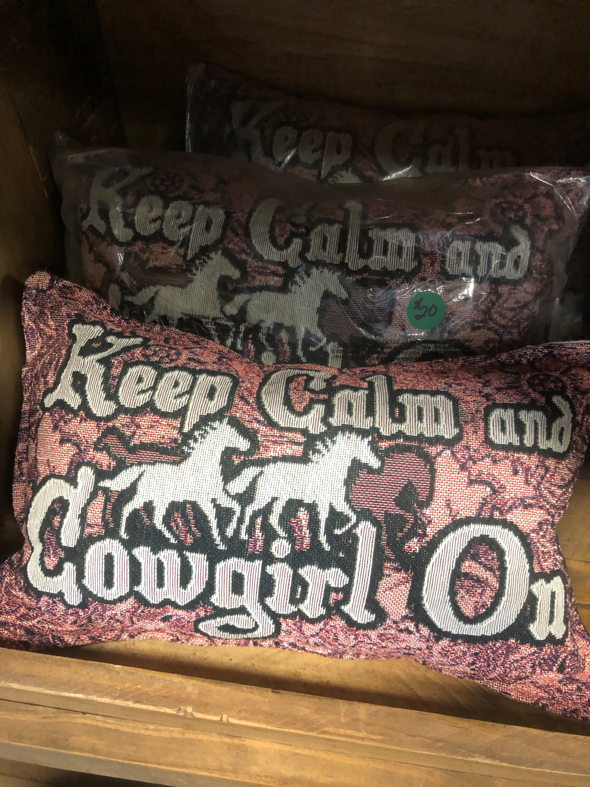 Keep calm & cowgirl on pillow-Pillow-Branded Envy