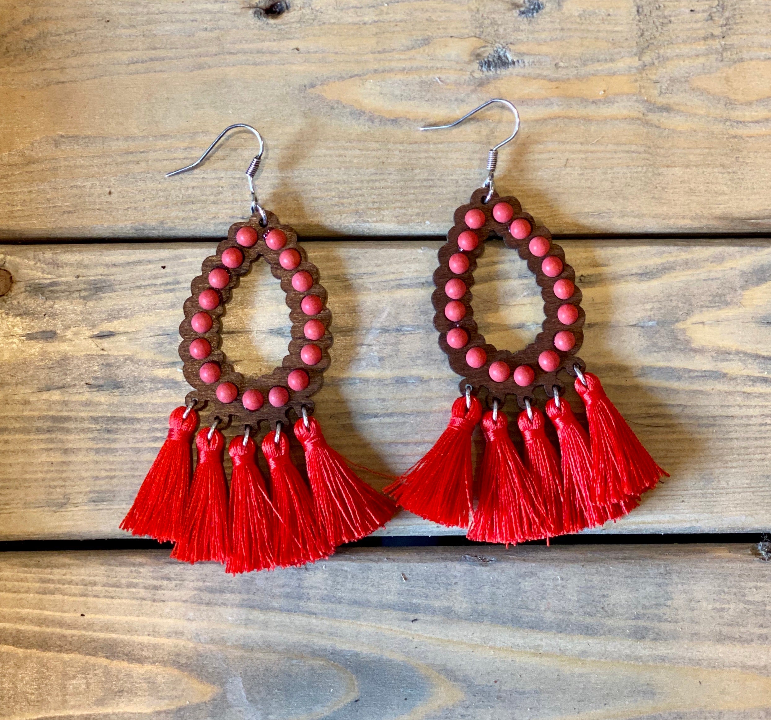Red Whisper Teardrop Earrings | Branded Envy