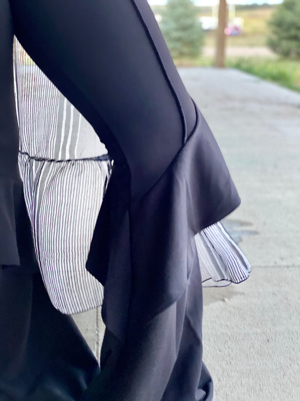 Black Ruffle Flare Pants-Bottoms-Branded Envy