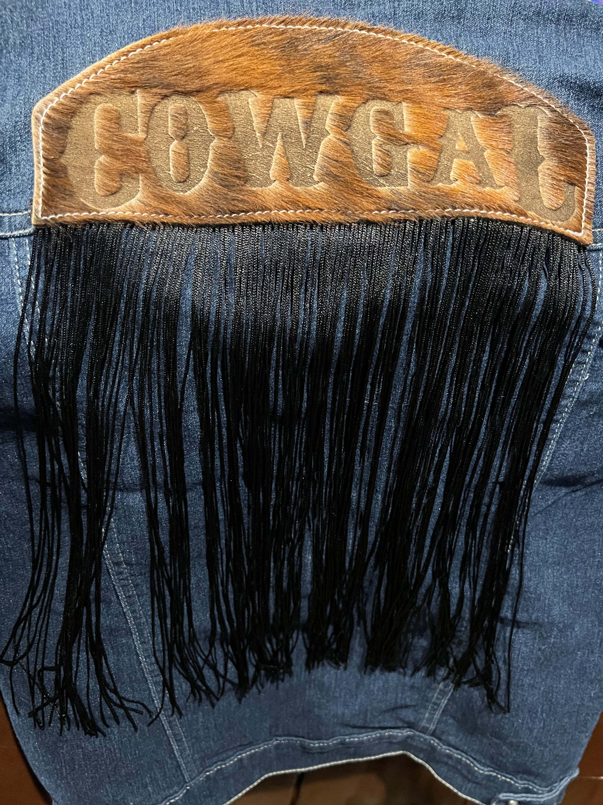 Cowgal Denim Jacket w/fringe-Kids Fashion-Branded Envy