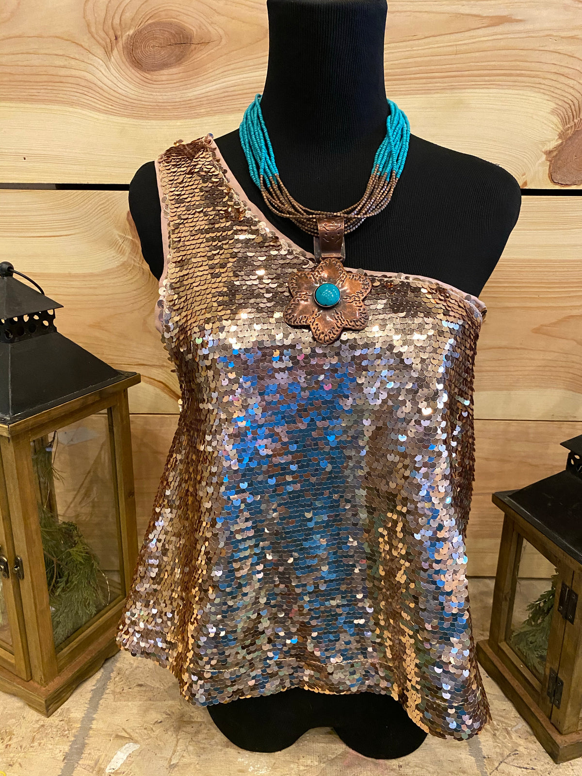The Shea one shoulder sequin top-Fashion Top-Branded Envy