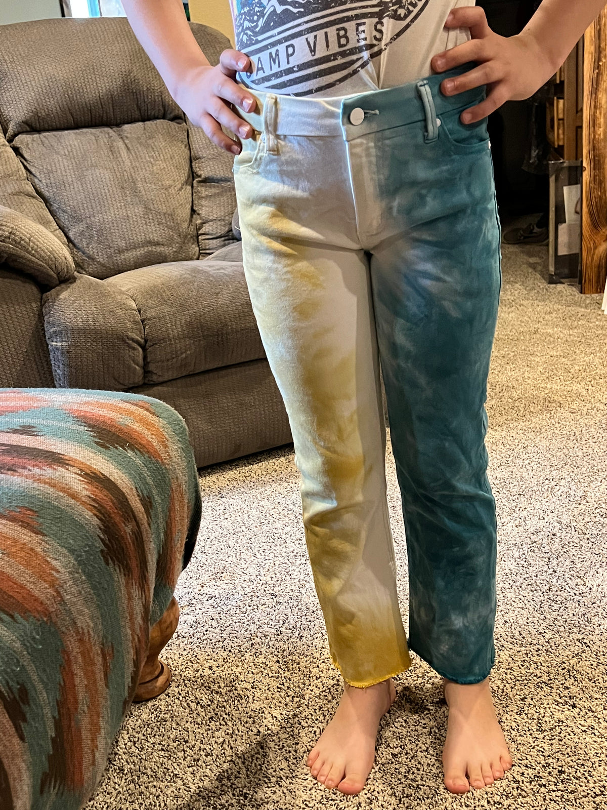 Tie Dye Tween Crop Flare Denim-tween-Branded Envy