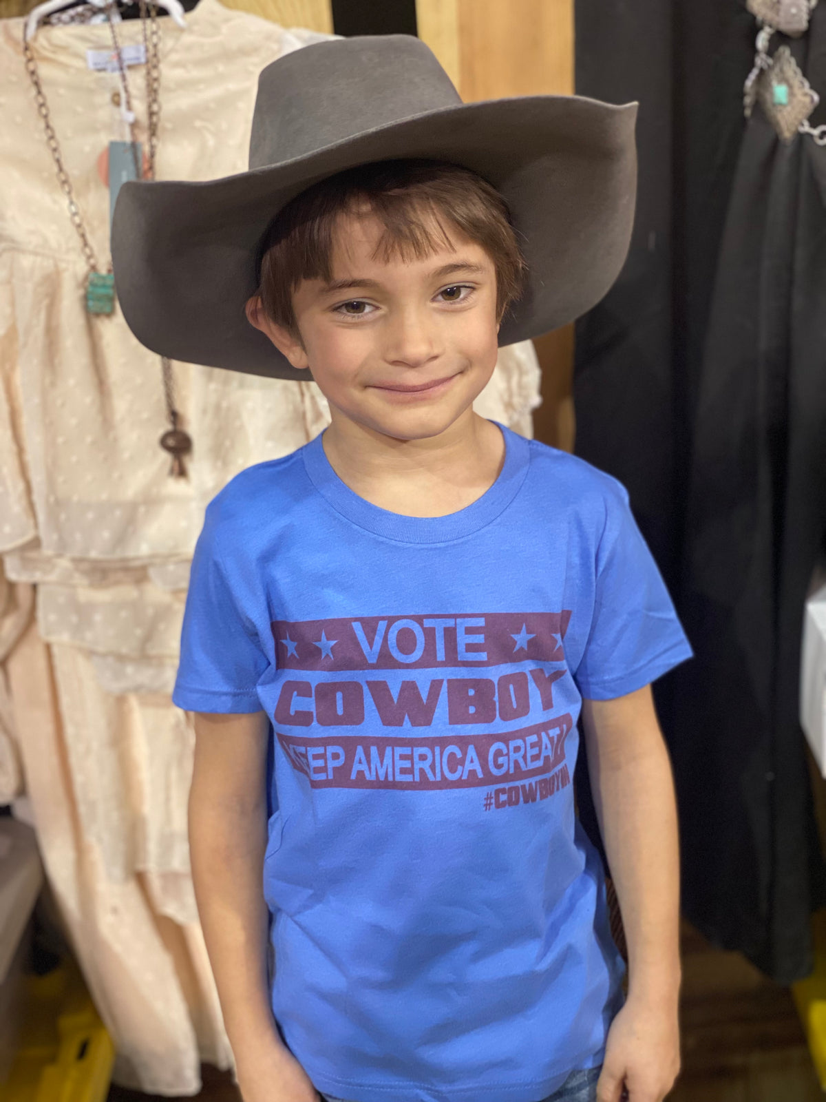 Vote Cowboy Keep America Great! Youth Tee-Graphic Tee-Branded Envy