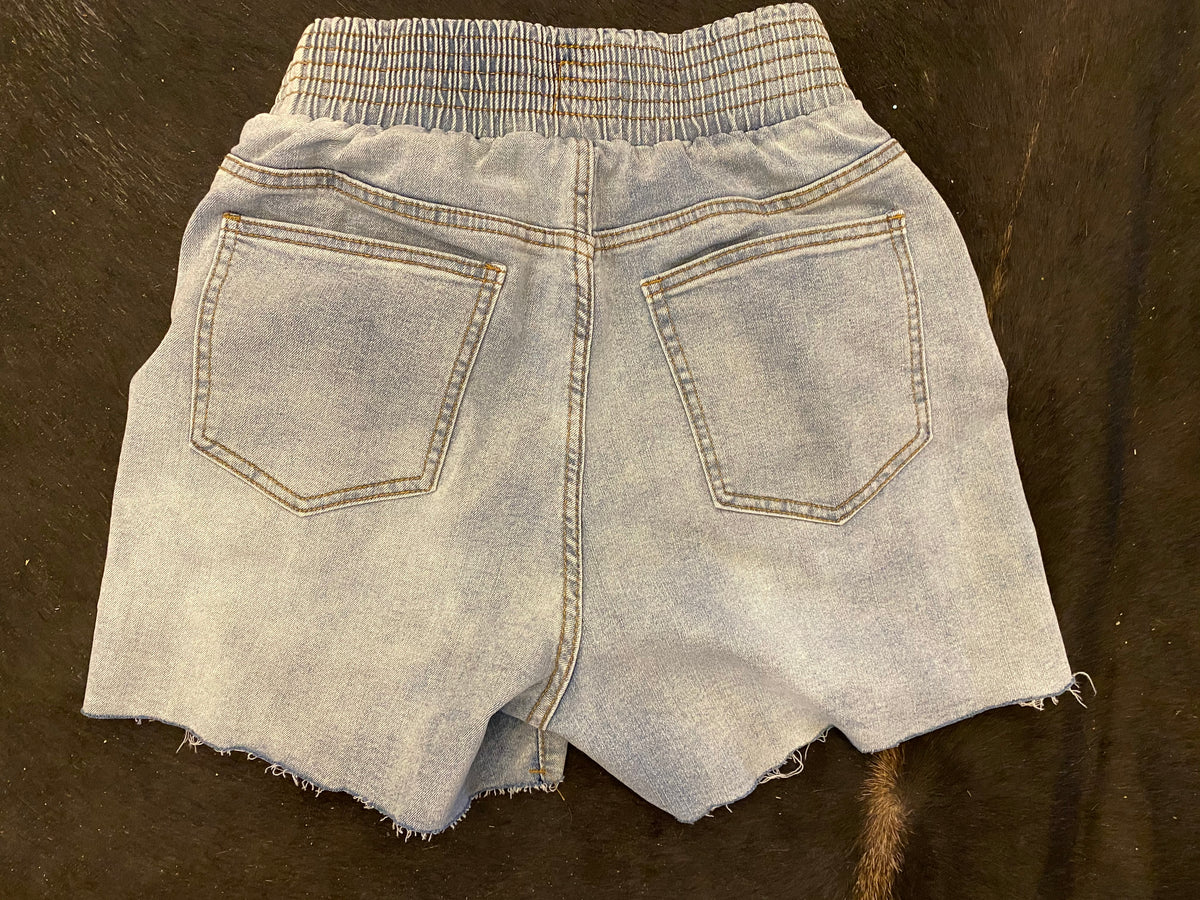 Distressed Denim Cutoff Shorts-shorts-Branded Envy
