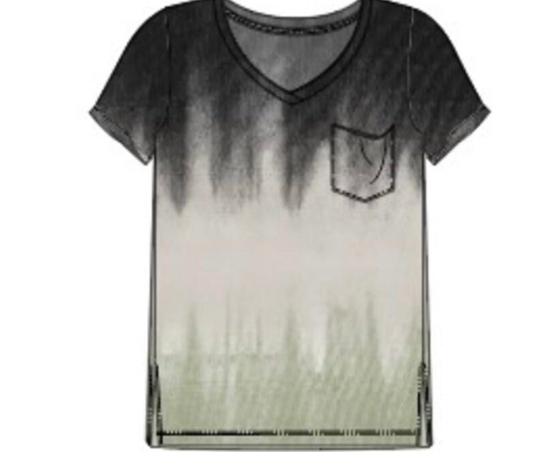 Tri Color Tie-dye Pocket Top-tween-Branded Envy