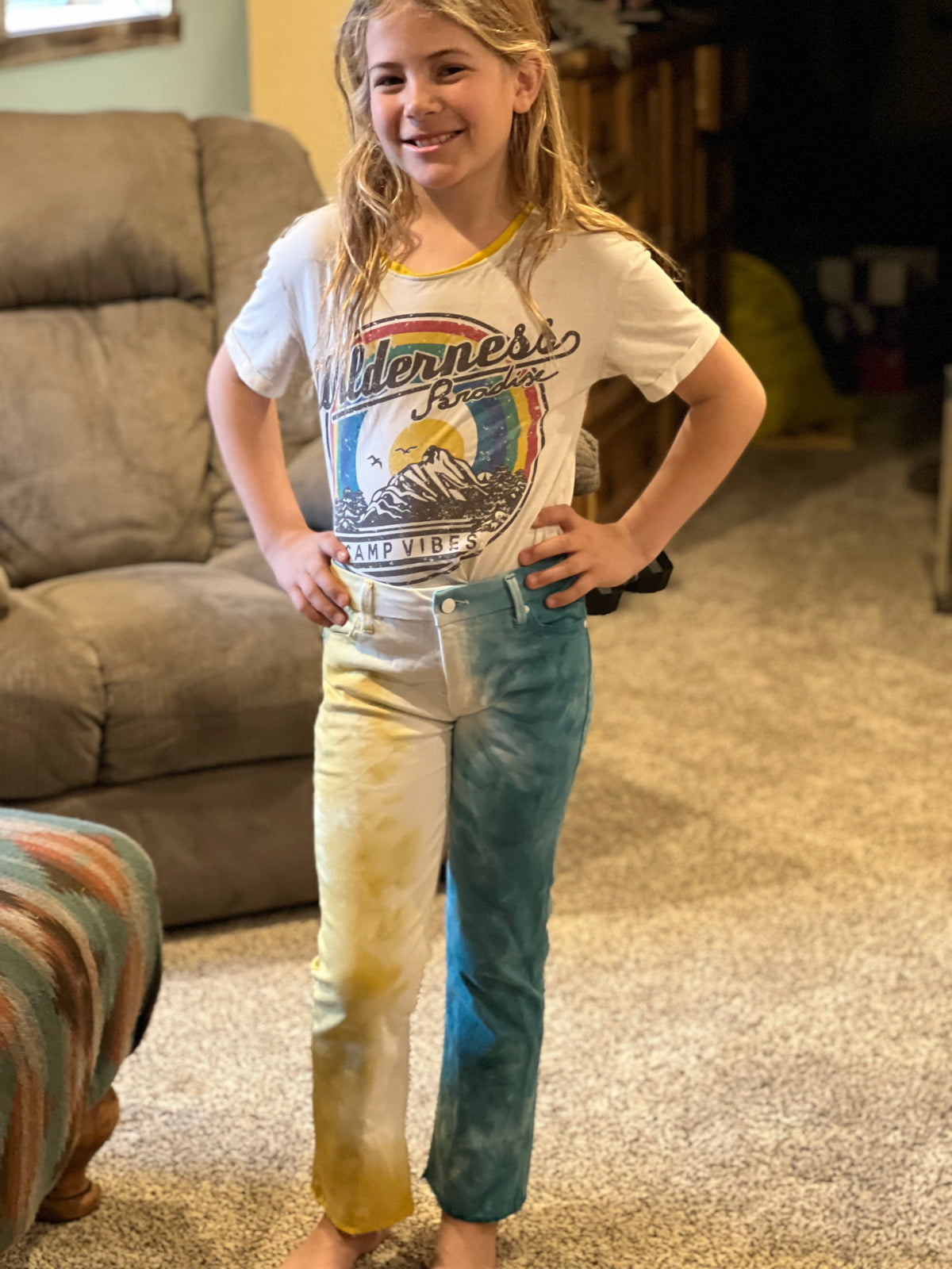 Tie Dye Tween Crop Flare Denim-tween-Branded Envy