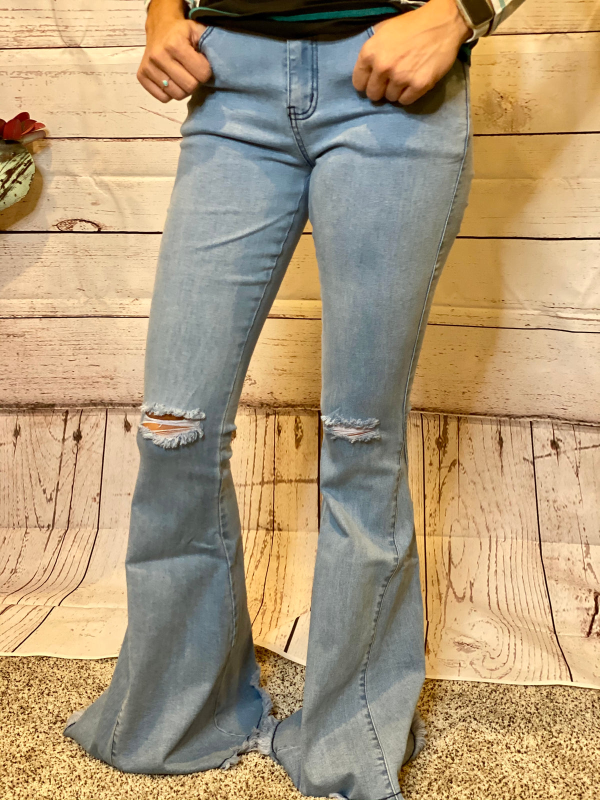 Light wash denim flare-Jeans-Branded Envy