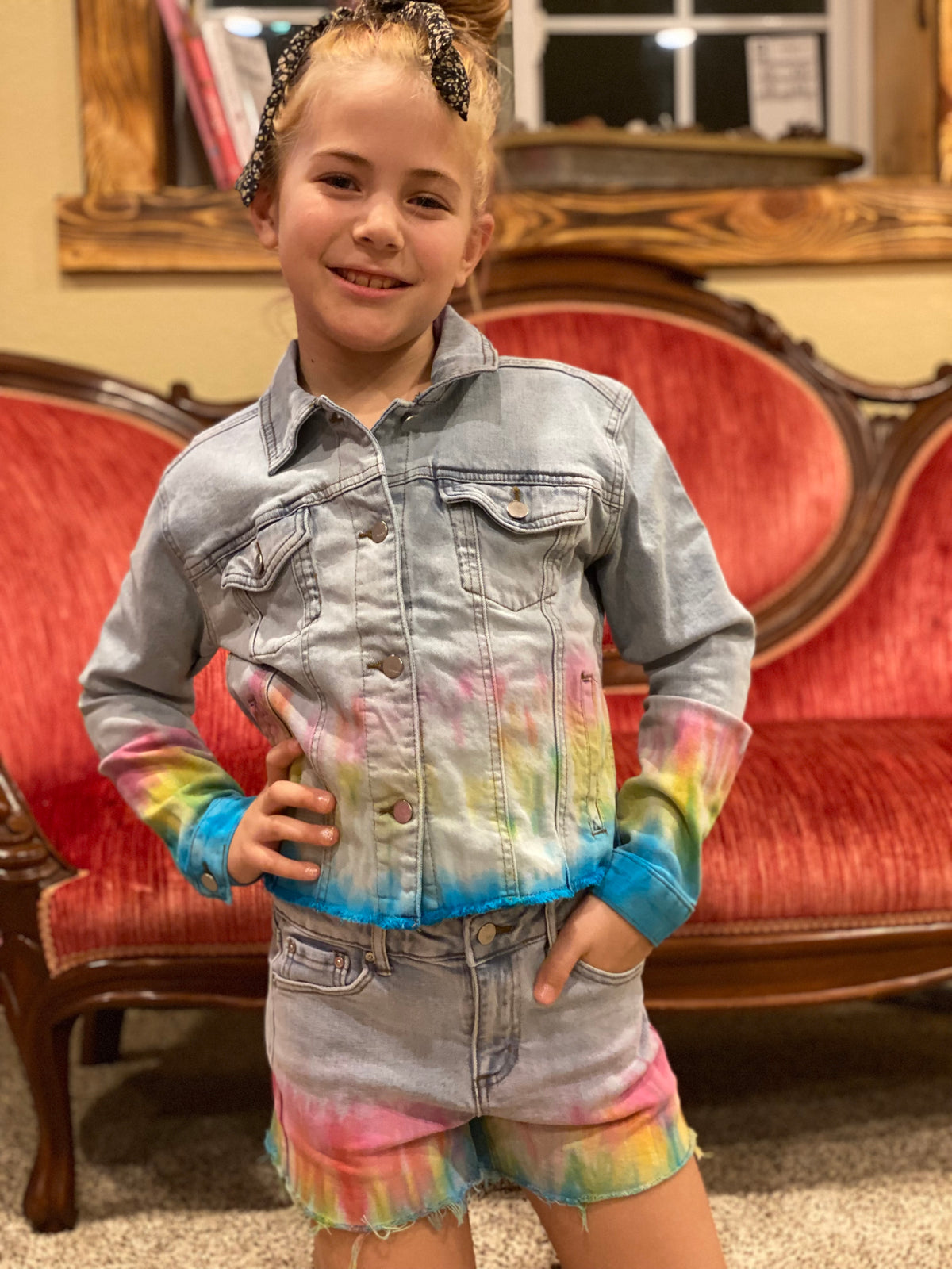 High Waist Dip Dye Fray Shorts-tween-Branded Envy