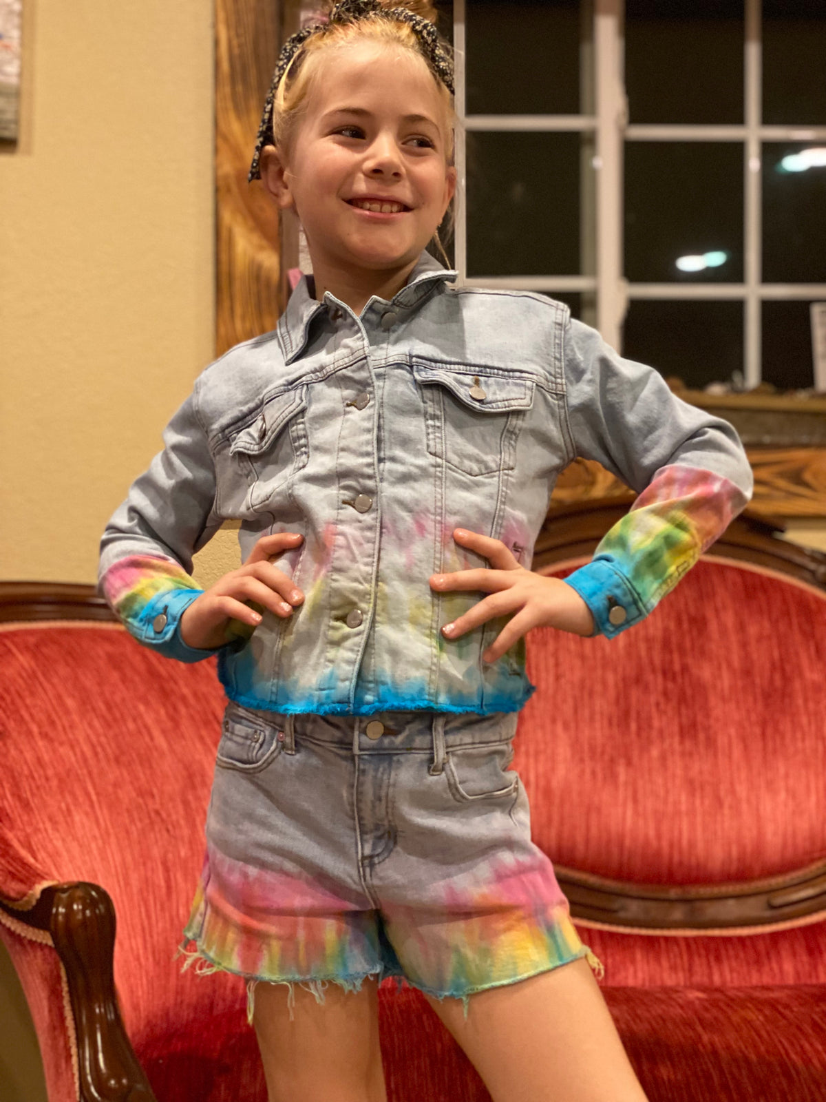 High Waist Dip Dye Fray Shorts-tween-Branded Envy