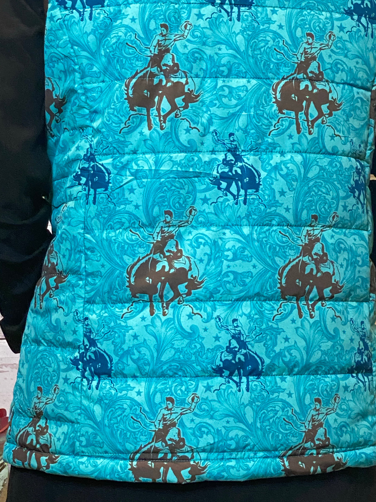 Turquoise Bucking Horse Vest-vest-Branded Envy