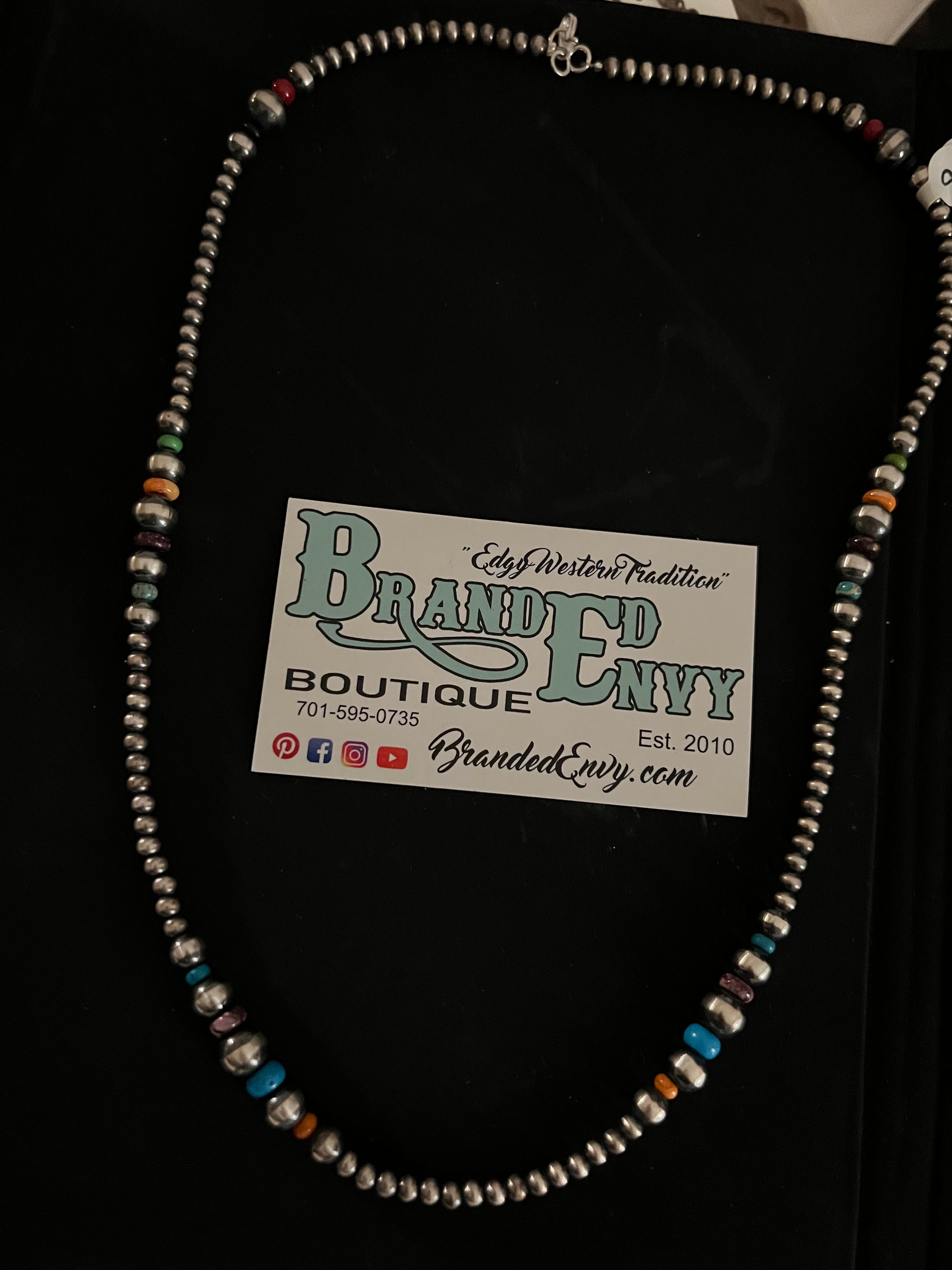 Utopia Navajo Pearl & stone necklace-Necklaces-Branded Envy