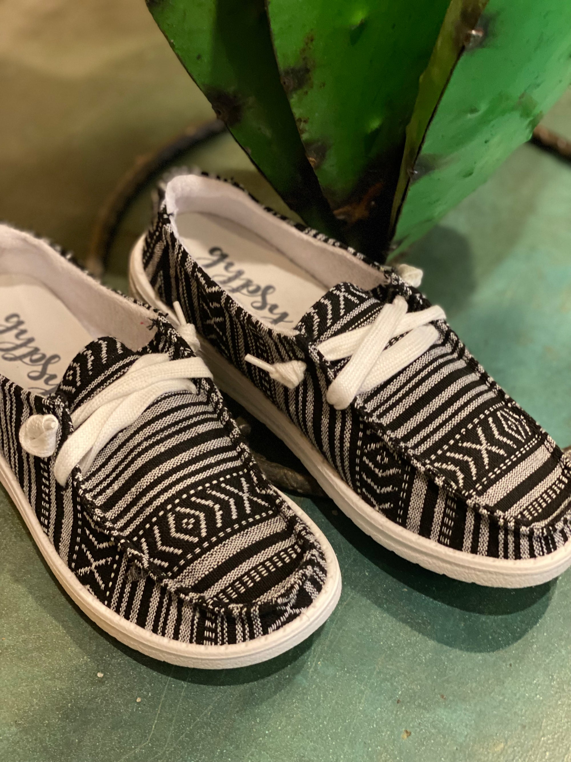 Tween Black & White Aztec Sneaker-Boots & Shoes-Branded Envy