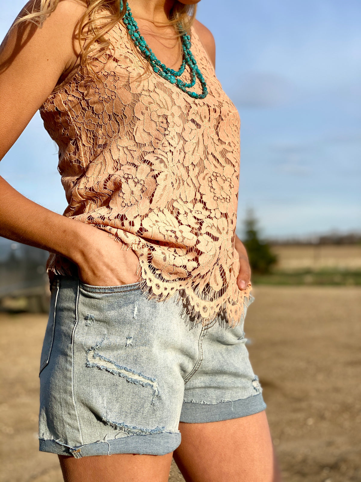 Tatum Taupe Lace Top-Fashion Top-Branded Envy