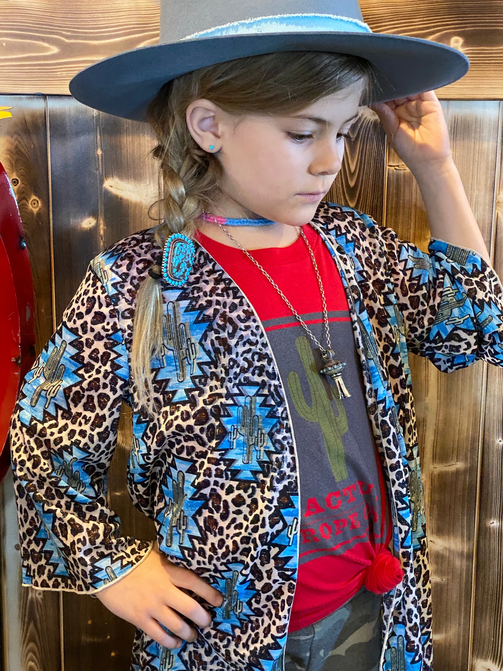 Cactus cheetah tween duster-Kids Fashion-Branded Envy