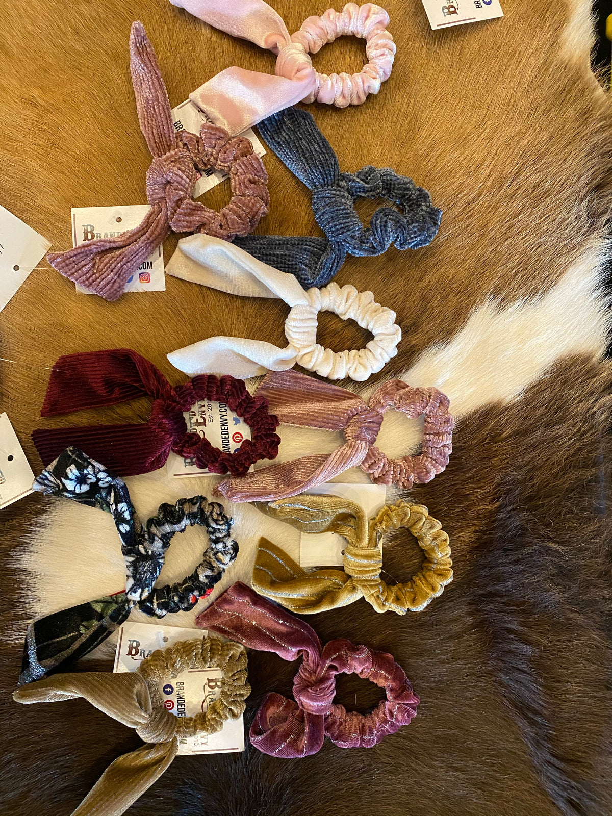 Hair scrunchies with tie-Accessory-Branded Envy