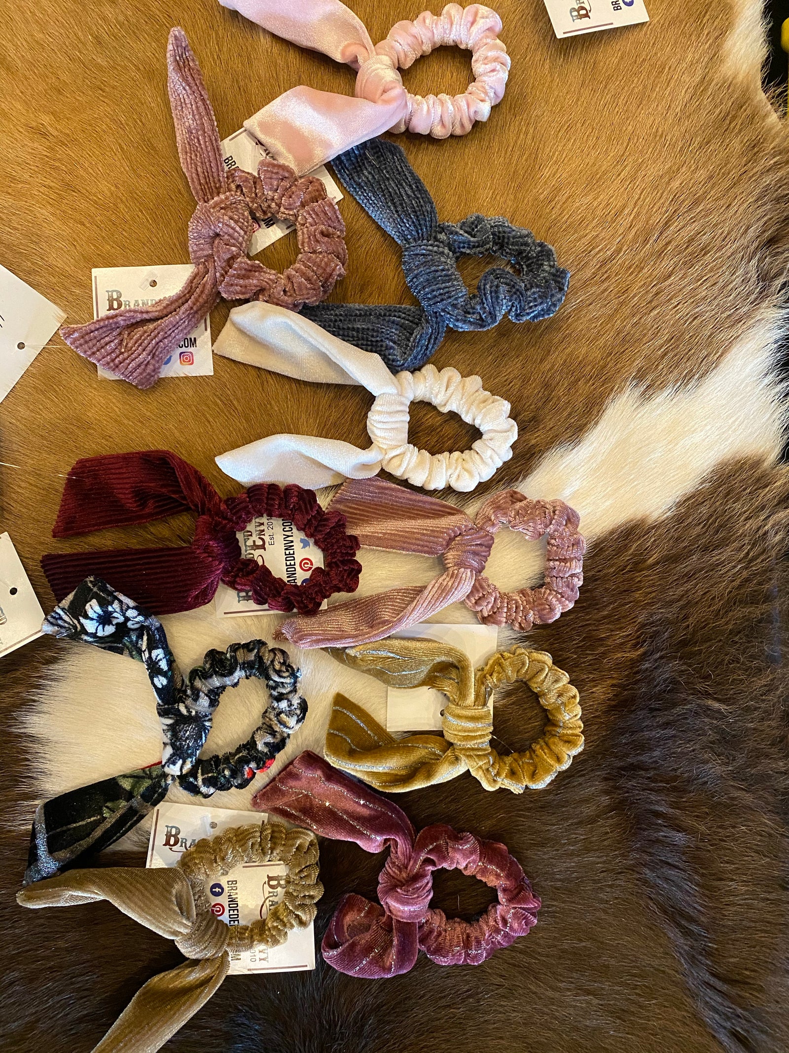 Hair scrunchies with tie-Accessory-Branded Envy