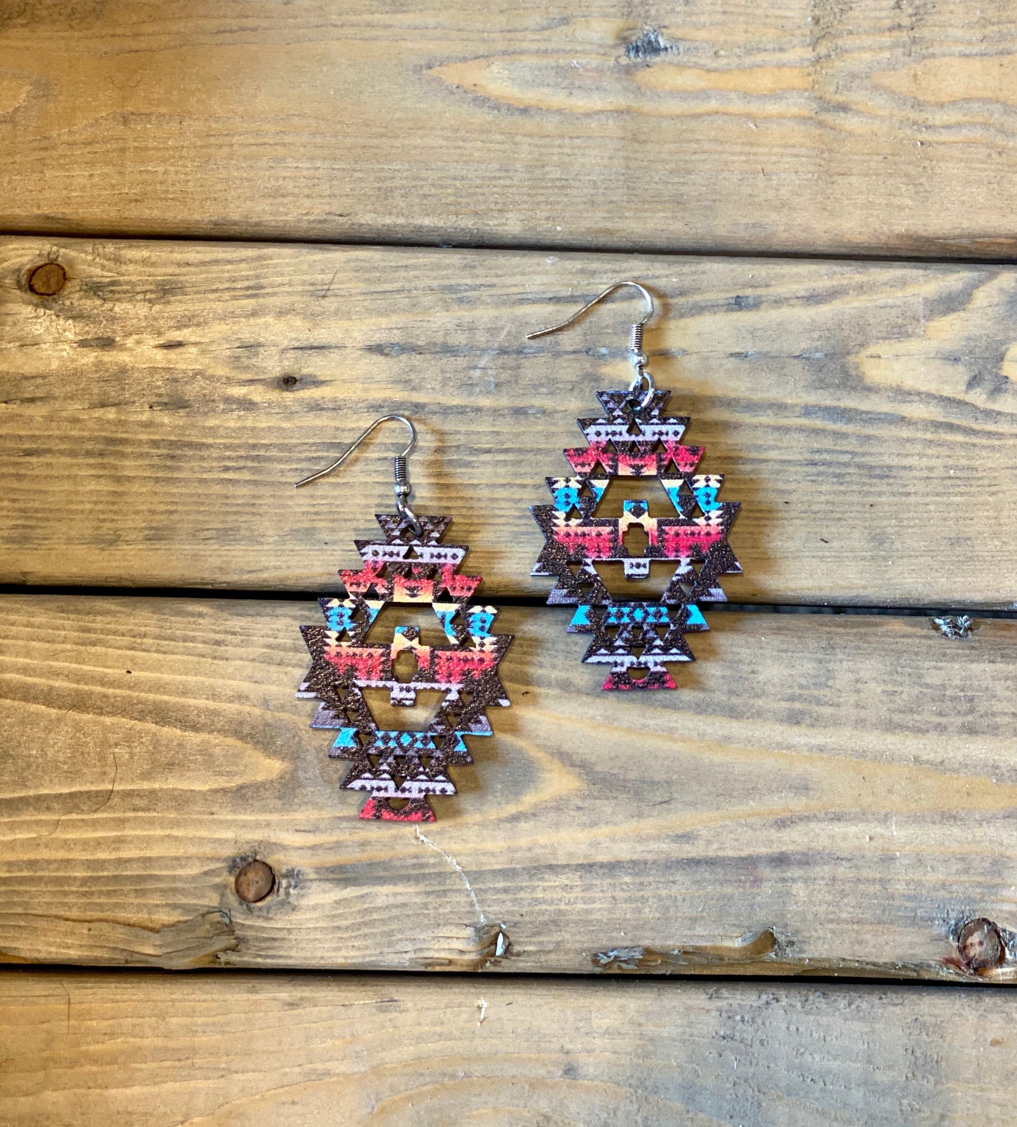 Black Aztec earrings-Earrings-Branded Envy