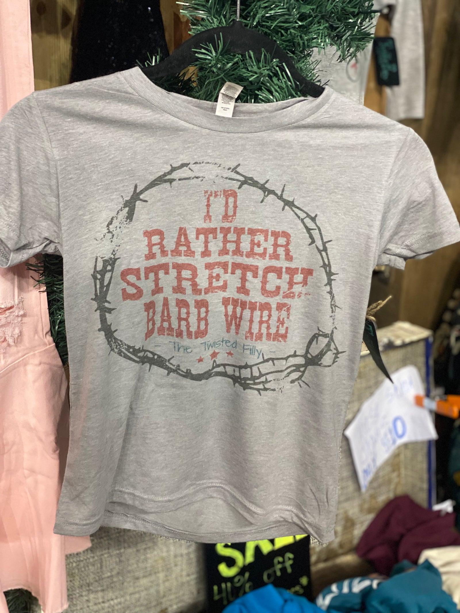 I'd Rather Stretch Barb Wire Youth Tee-Graphic Tee-Branded Envy