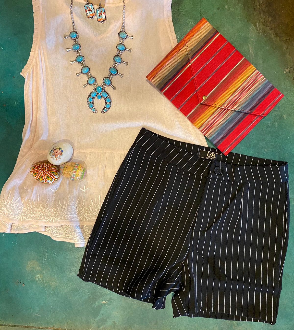 Black Stripe High Waist Mid-Thigh Shorts-shorts-Branded Envy