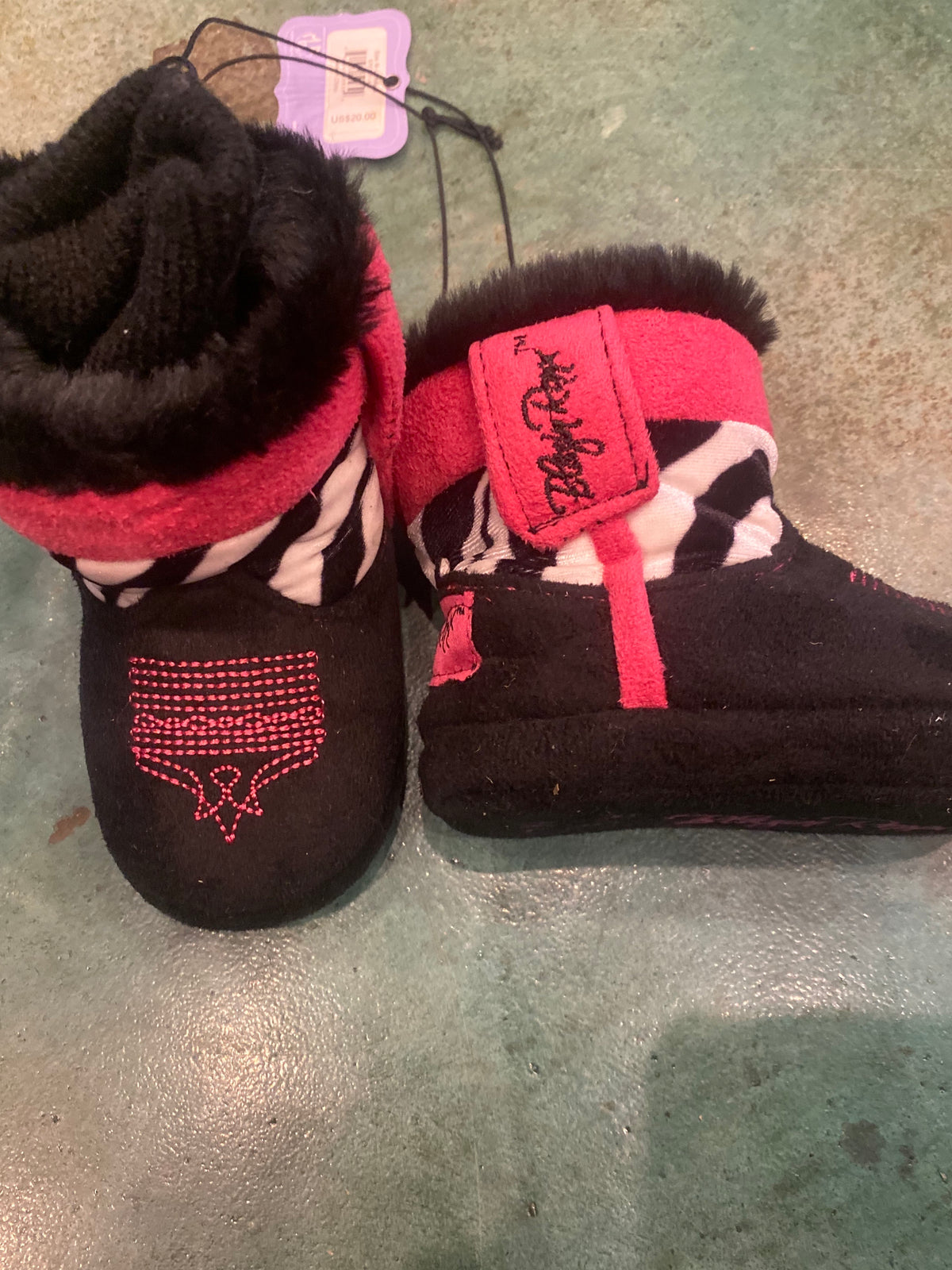 Pink Zebra bootie-Boots &amp; Shoes-Branded Envy