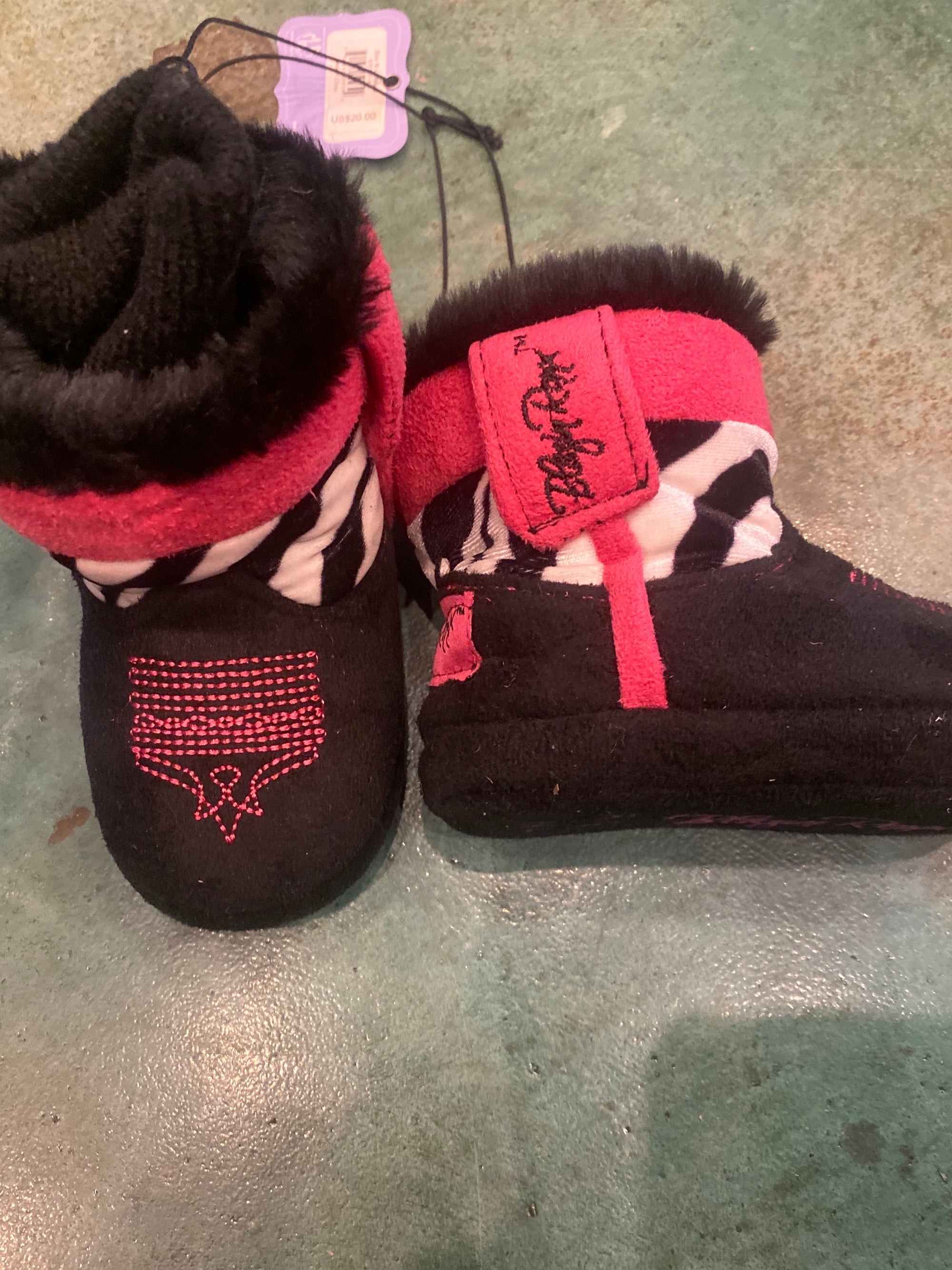 Pink Zebra bootie-Boots & Shoes-Branded Envy