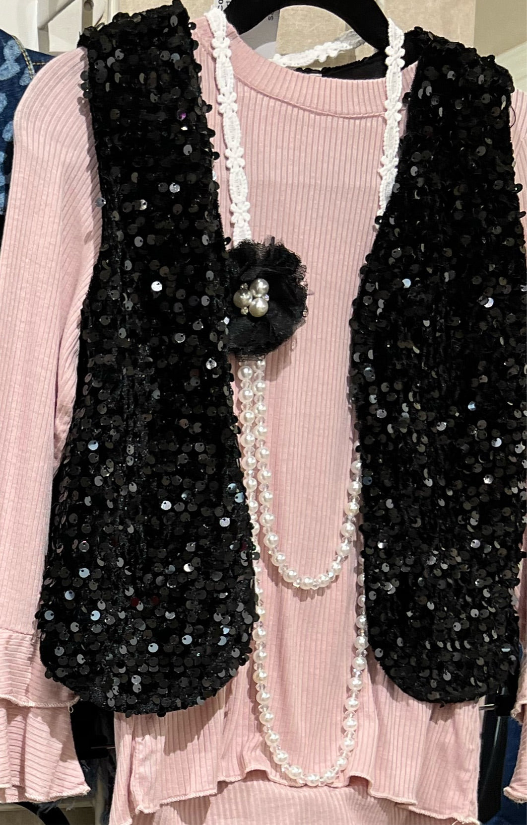 Tween Black Sequin Vest-Kids Fashion-Branded Envy