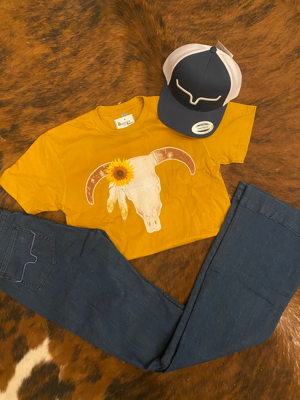 Sunflower Skull Graphic Tee-Graphic Tee-Branded Envy