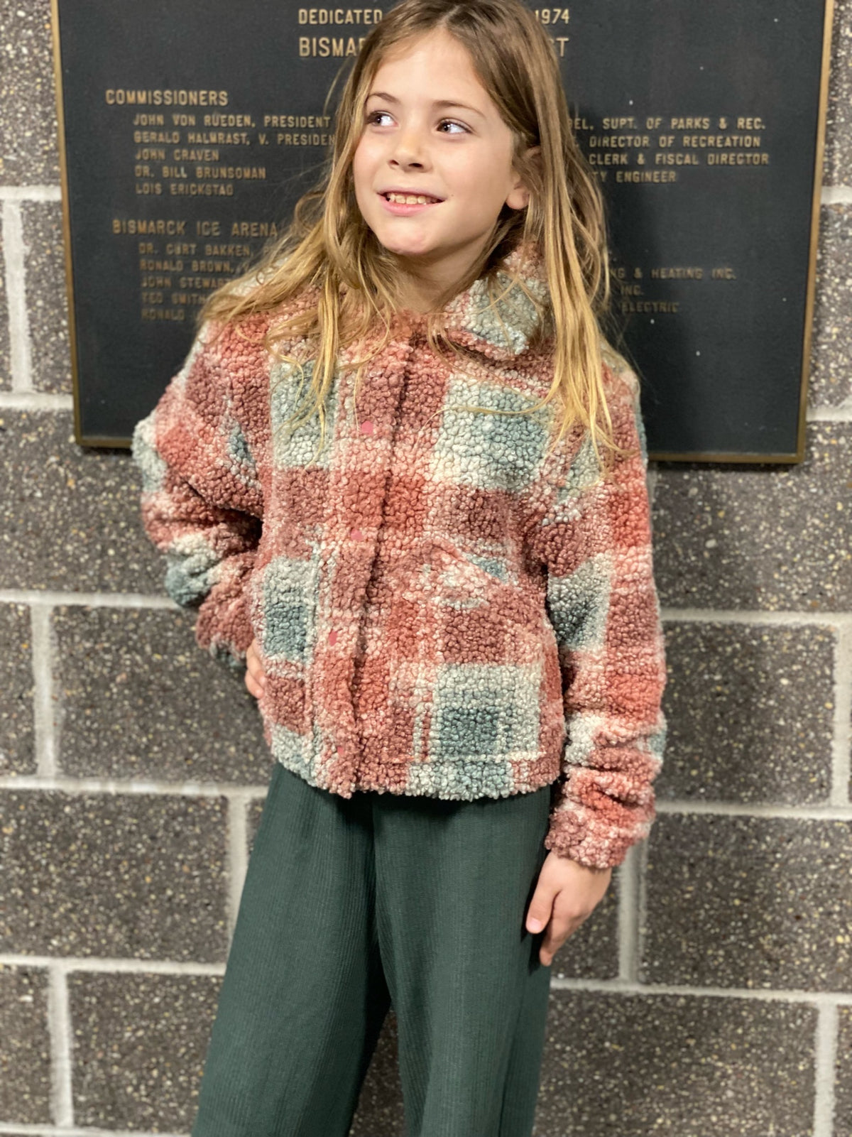 Sherpa Plaid Trucker Jacket-tween-Branded Envy