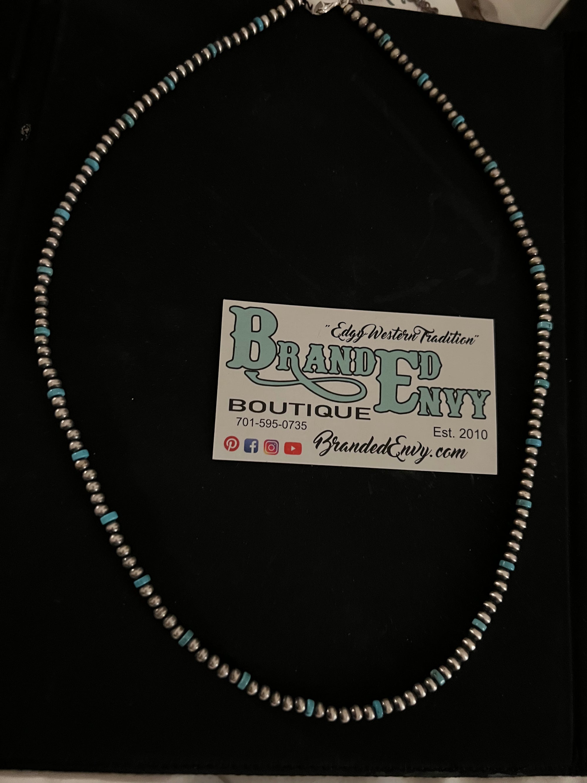 Jubilee Navajo bead & turq necklace-Necklaces-Branded Envy