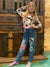 Brown Cowprint Denim with Pink Sequins Outfit (FSP1231)-Kids Fashion-Branded Envy