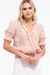 LACE SURPLICE PUFF SLEEVE TOP-Blouse-Branded Envy