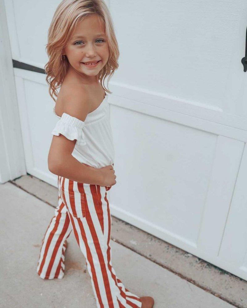 Landry Boho Burnt Orange Stripe Denim Bell-Kids Fashion-Branded Envy