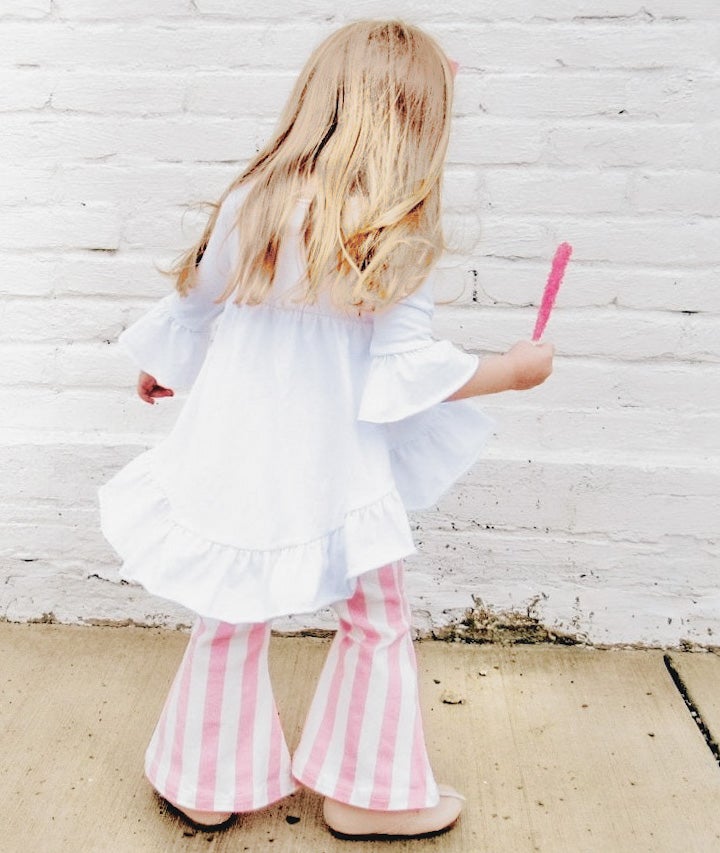 Landry Boho Pink &amp; White Stripe Denim Bell-Kids Fashion-Branded Envy