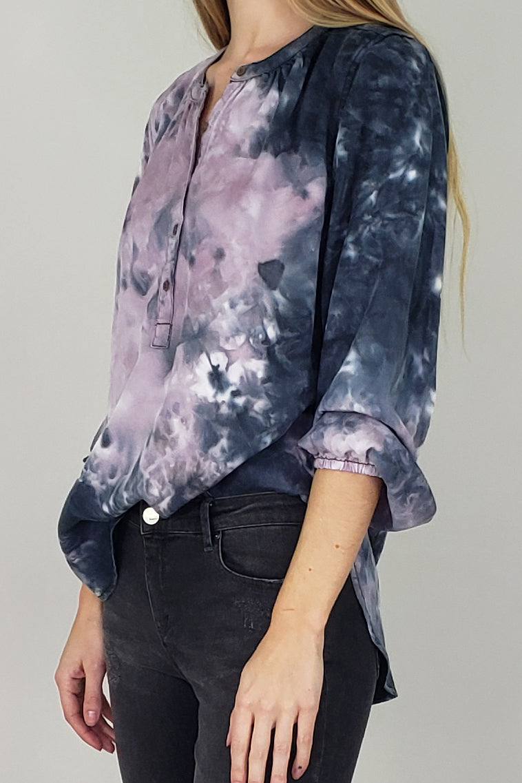 Midnight Tie Dye Button Top-tween-Branded Envy
