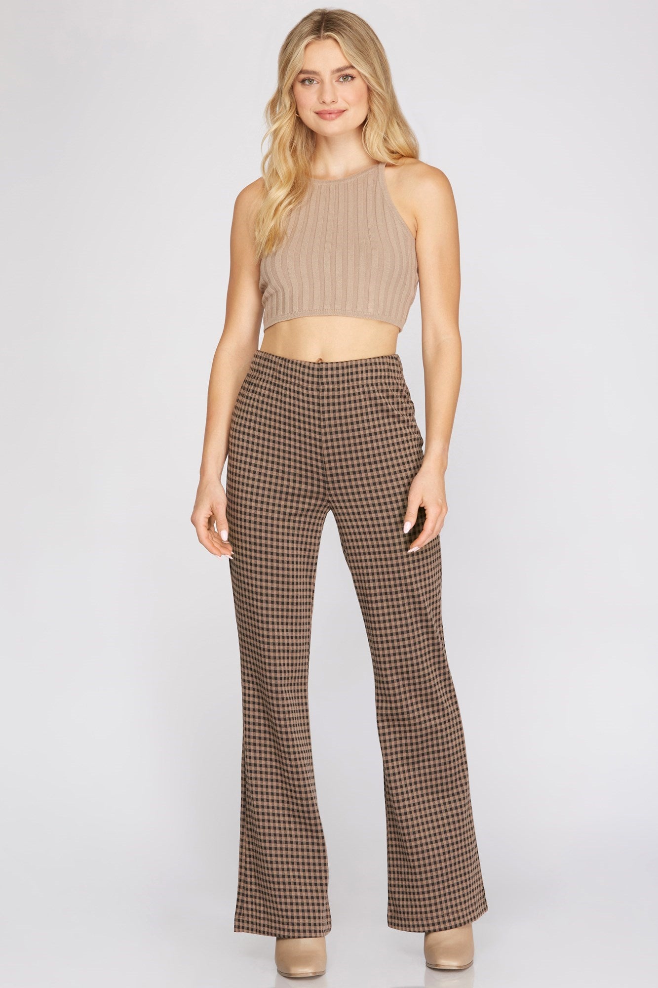 Mocha Pattern Dress Flares-Bottoms-Branded Envy